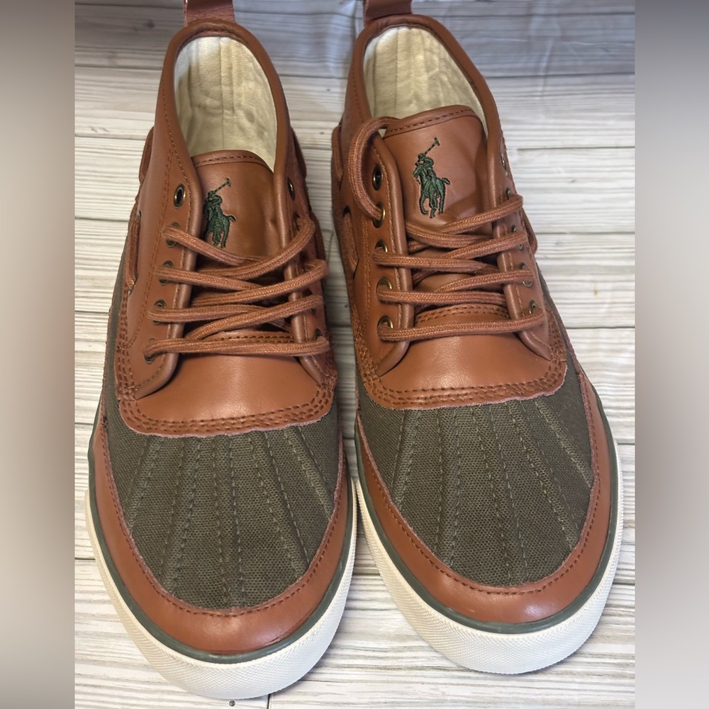 Polo Ralph Lauren Parkstone Boots Shoes Sneakers Leather Canvas Men’s Size 9 .5
